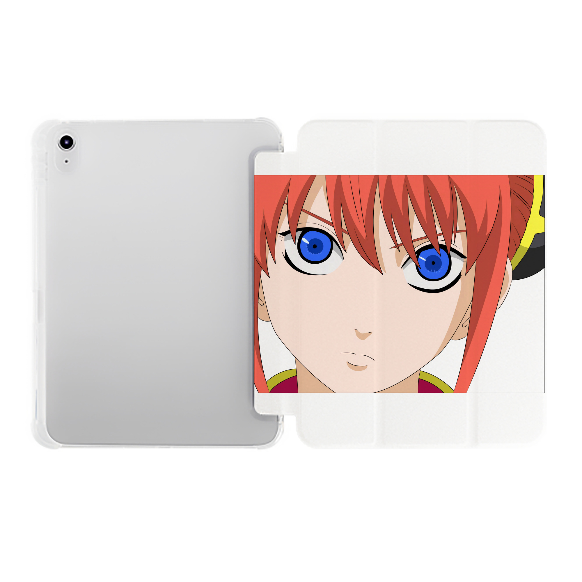 （画像用） ぎんたま 坂田銀時（さかたぎんとき） 神楽 志村新八（しむら しんぱち） GINTAMA Sakata Gintoki Kagura Shimura Shinpachi IPad ケース ペン収納付き 三つ折りスタンド PUレザー×シリコン 対応機種9.5/10.5/10.9インチ